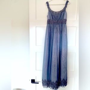 ADRIANNA PAPELL Evening Gown - Sequin Beads - 4 - Silk - Sleeveless Formal Dress